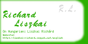 richard liszkai business card
